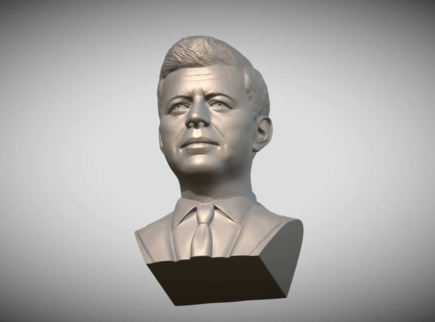 John F Kennedy bust 3D print model_15