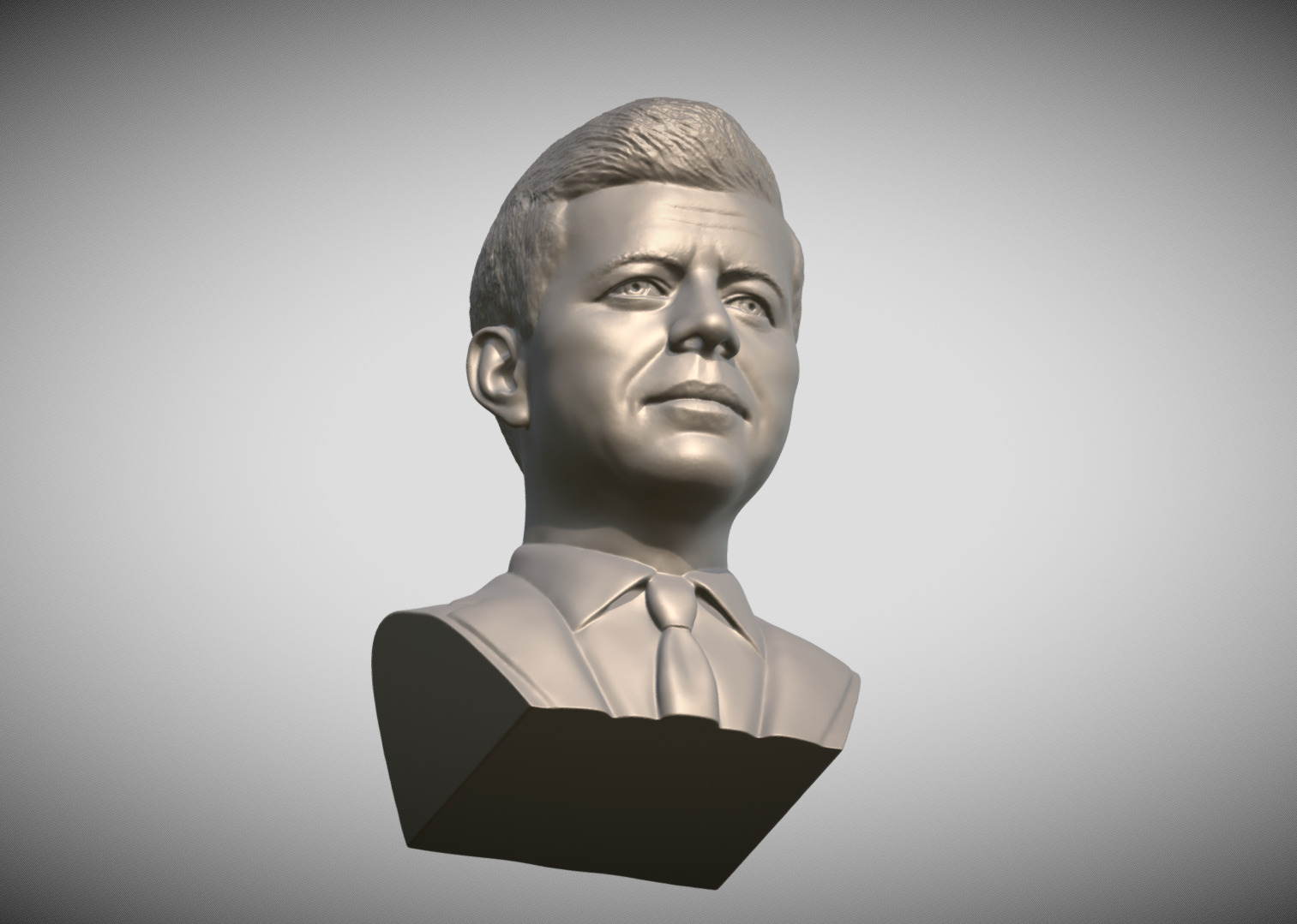 John F Kennedy bust 3D print model_14