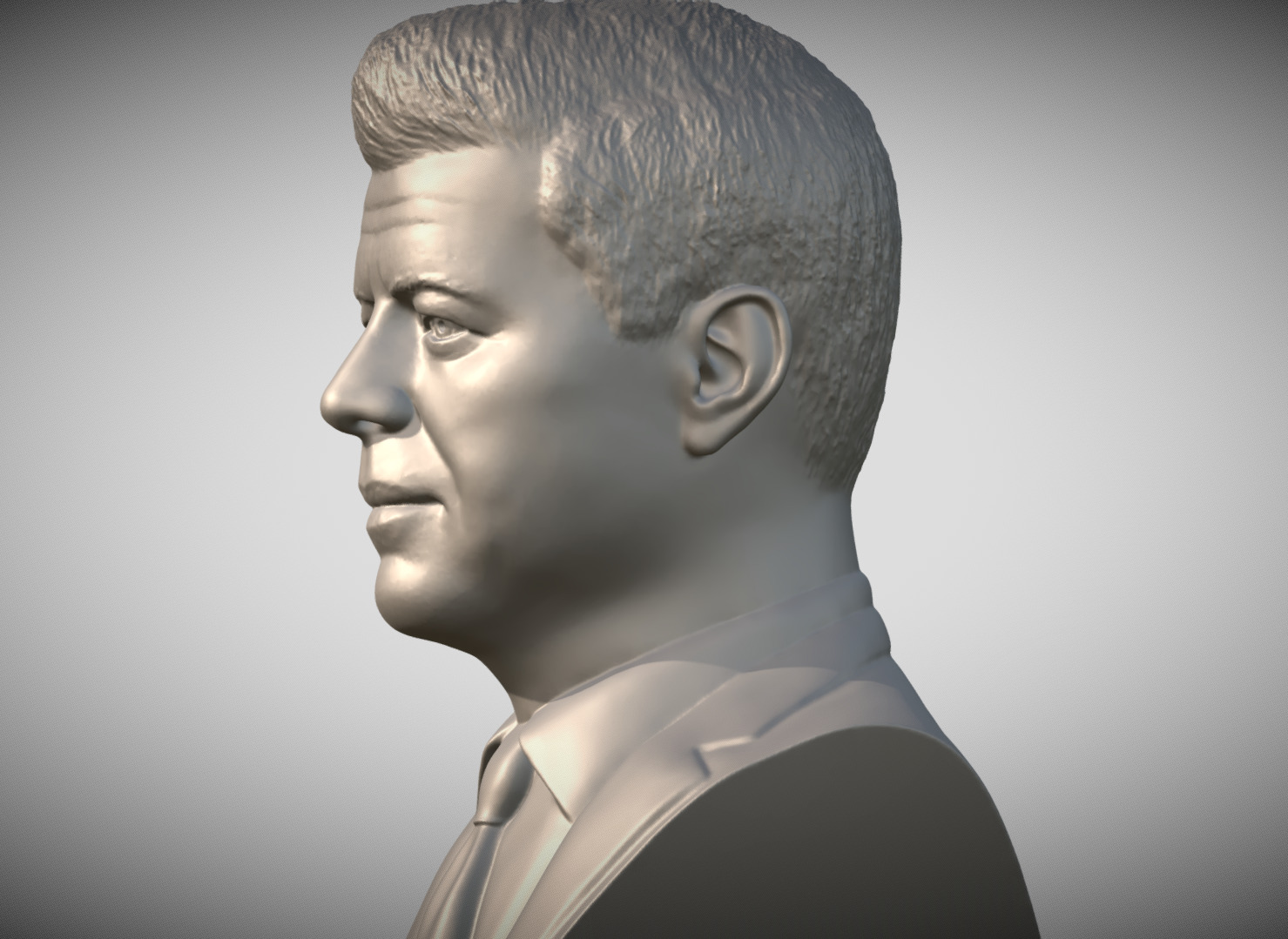 John F Kennedy bust 3D print model_3