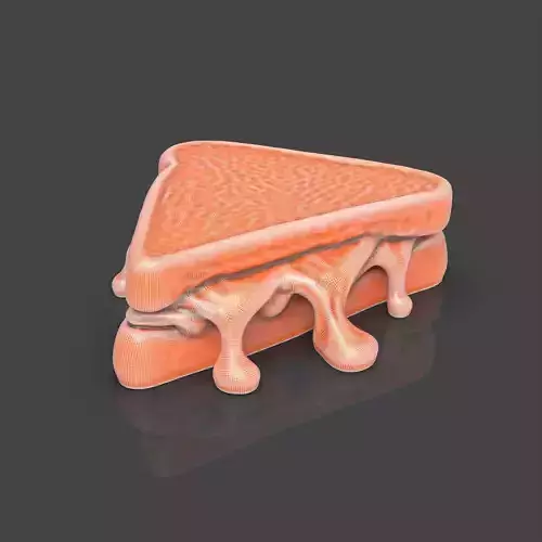 Melty Sandwich Charm Cute Food Keychain Fun Snack Pendant 3D print model