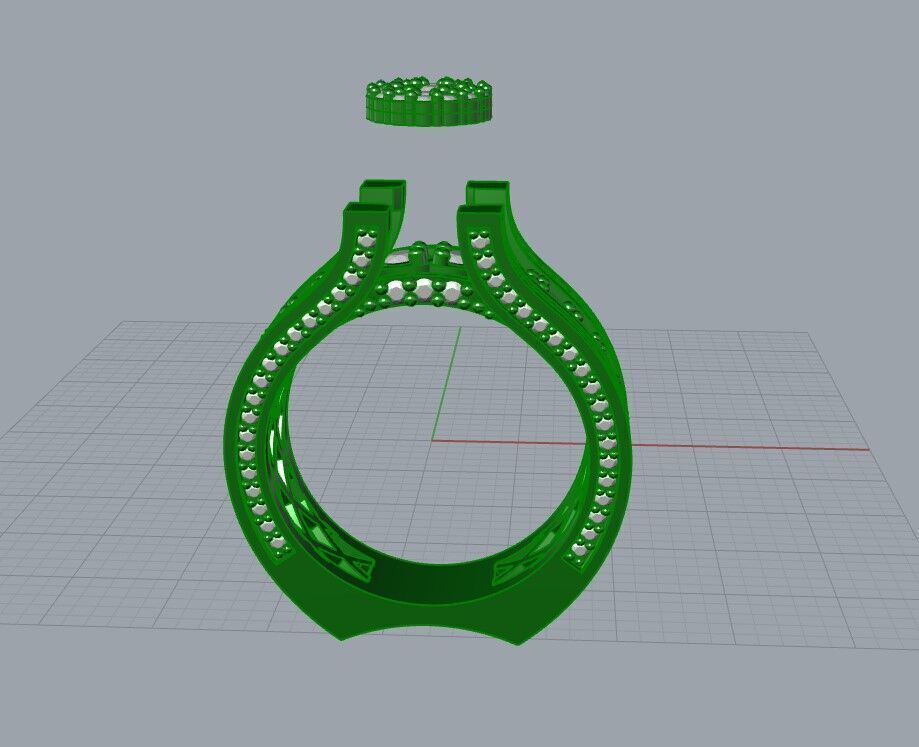 Two piece solitaire ring 3D print model_7
