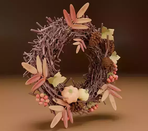 Autumn decorative wreath 3D model