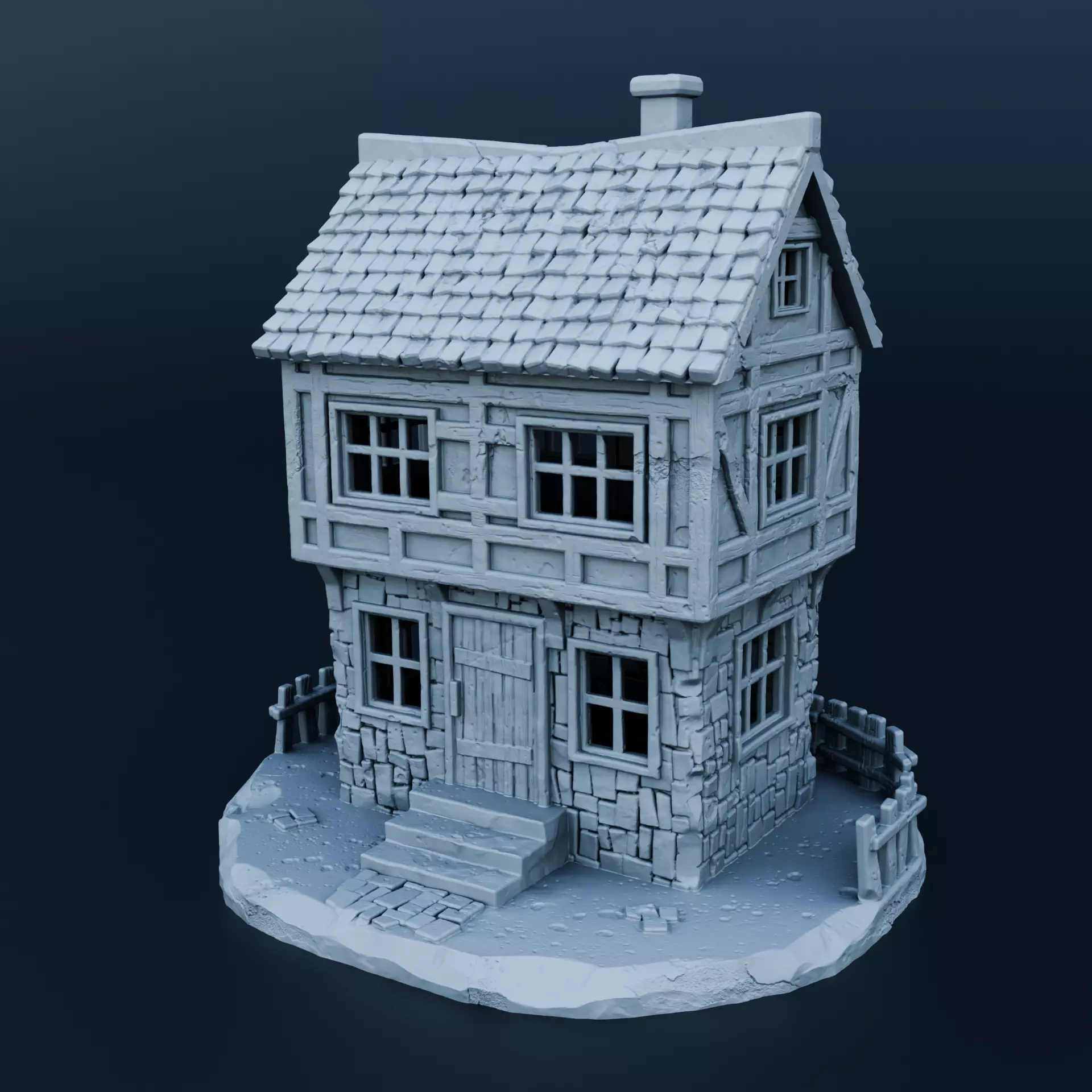 Medieval house 3D print model