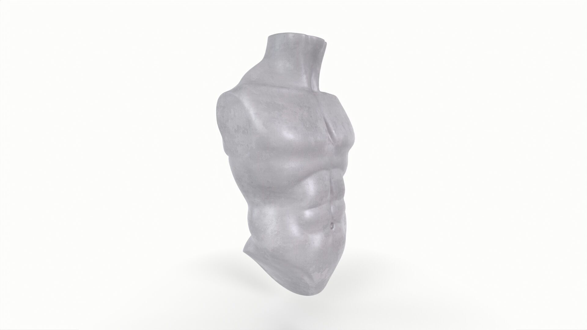 Male Torso Base Mesh Low-poly 3D model_19