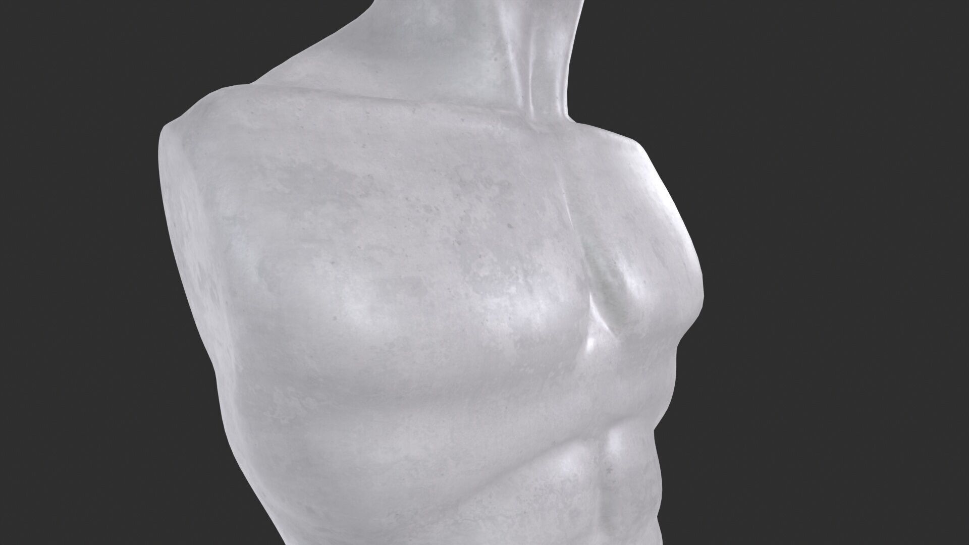 Male Torso Base Mesh Low-poly 3D model_7
