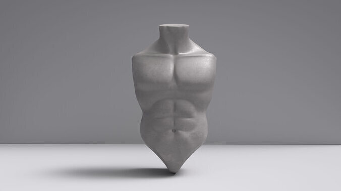 Male Torso Base Mesh Low-poly 3D model