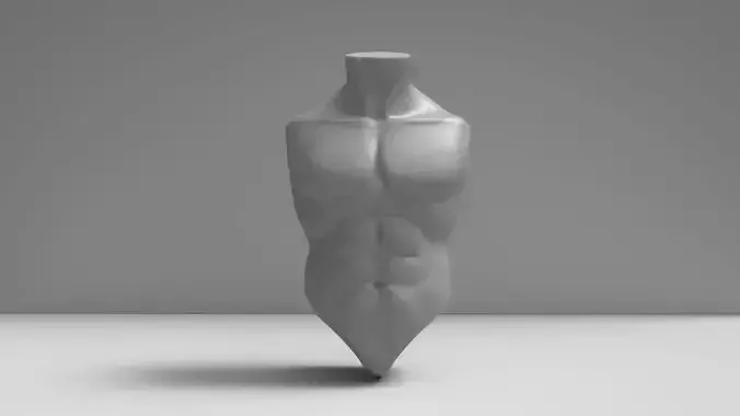 Male Torso Base Mesh Low-poly 3D model