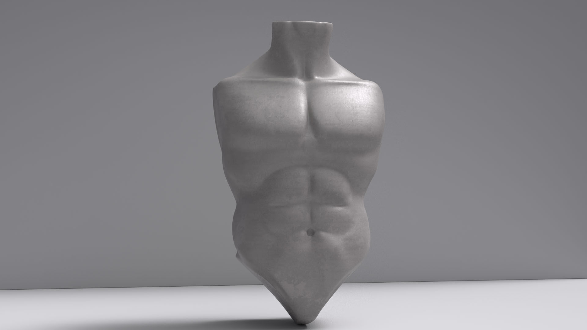 Male Torso Base Mesh Low-poly 3D model_2