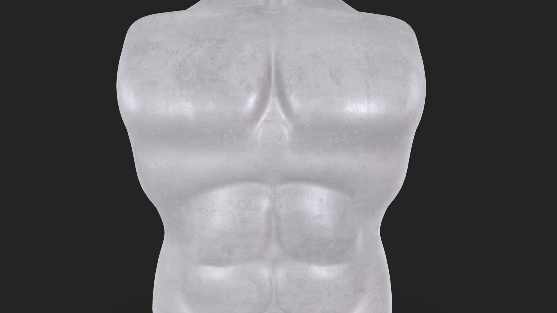 Male Torso Base Mesh Low-poly 3D model_8