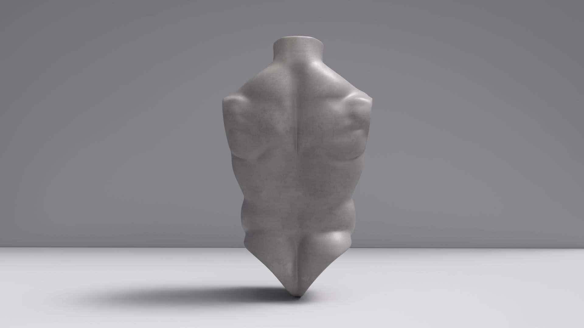 Male Torso Base Mesh Low-poly 3D model_1