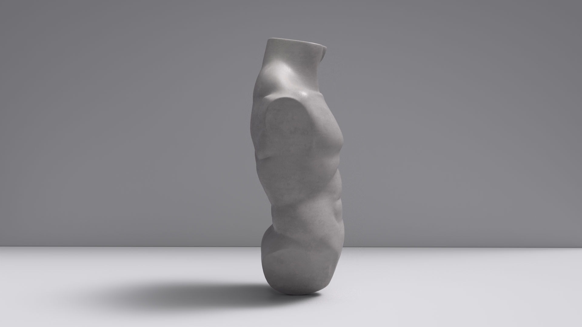 Male Torso Base Mesh Low-poly 3D model_3