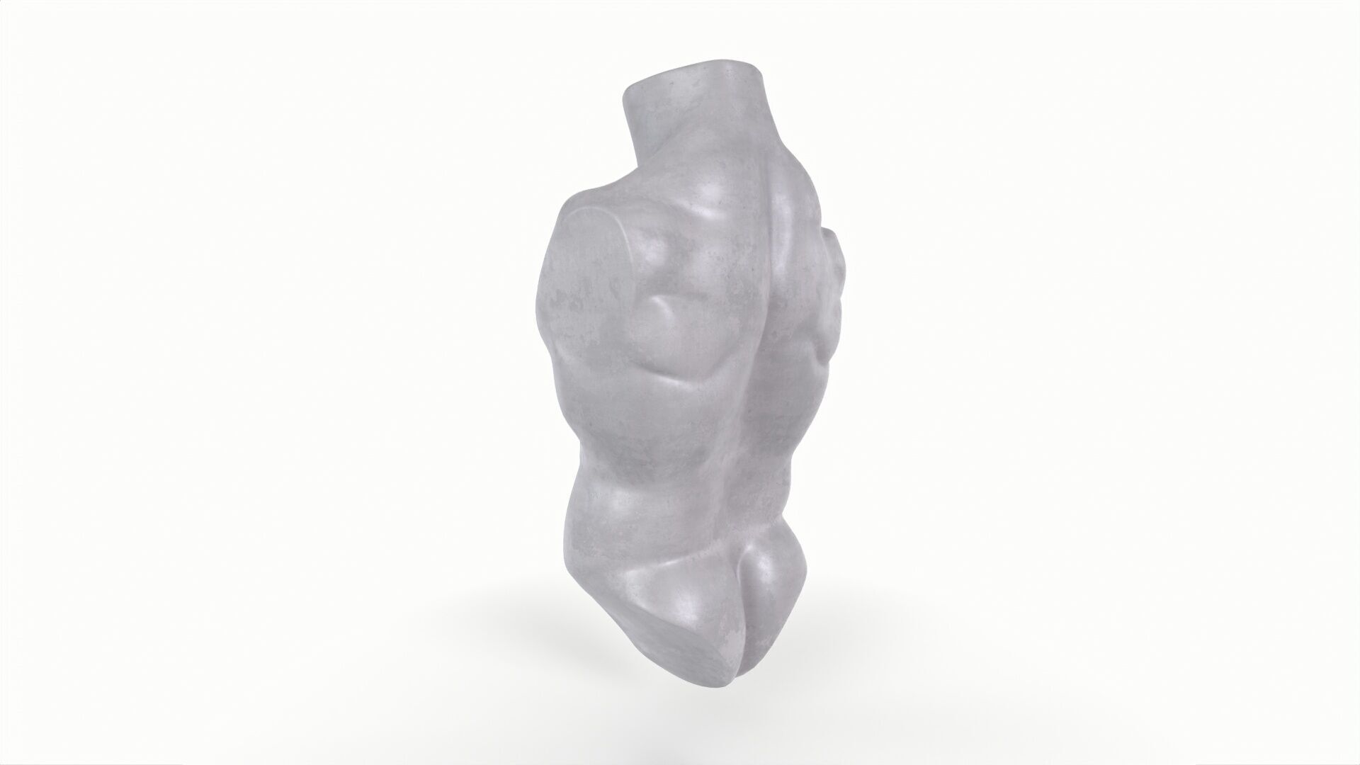 Male Torso Base Mesh Low-poly 3D model_4