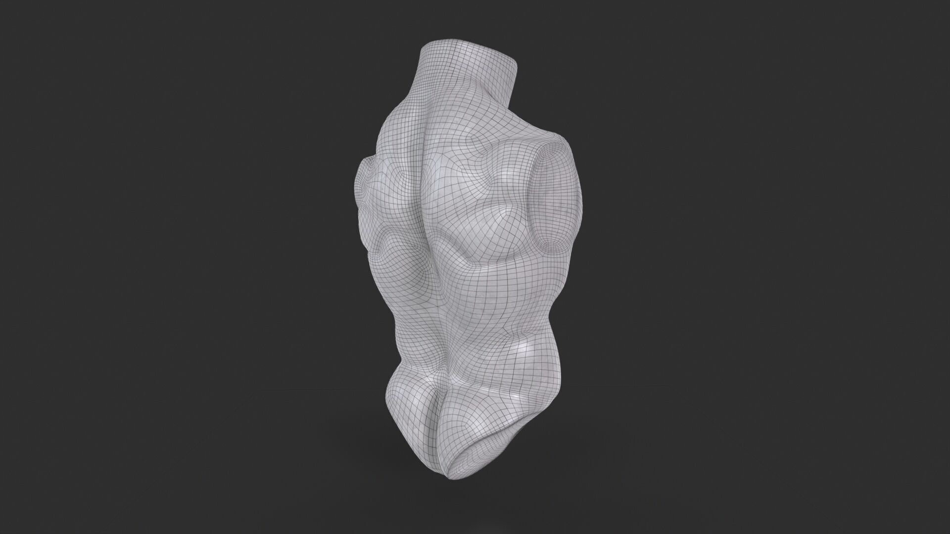 Male Torso Base Mesh Low-poly 3D model_12