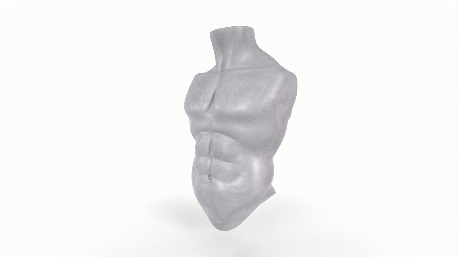Male Torso Base Mesh Low-poly 3D model_6