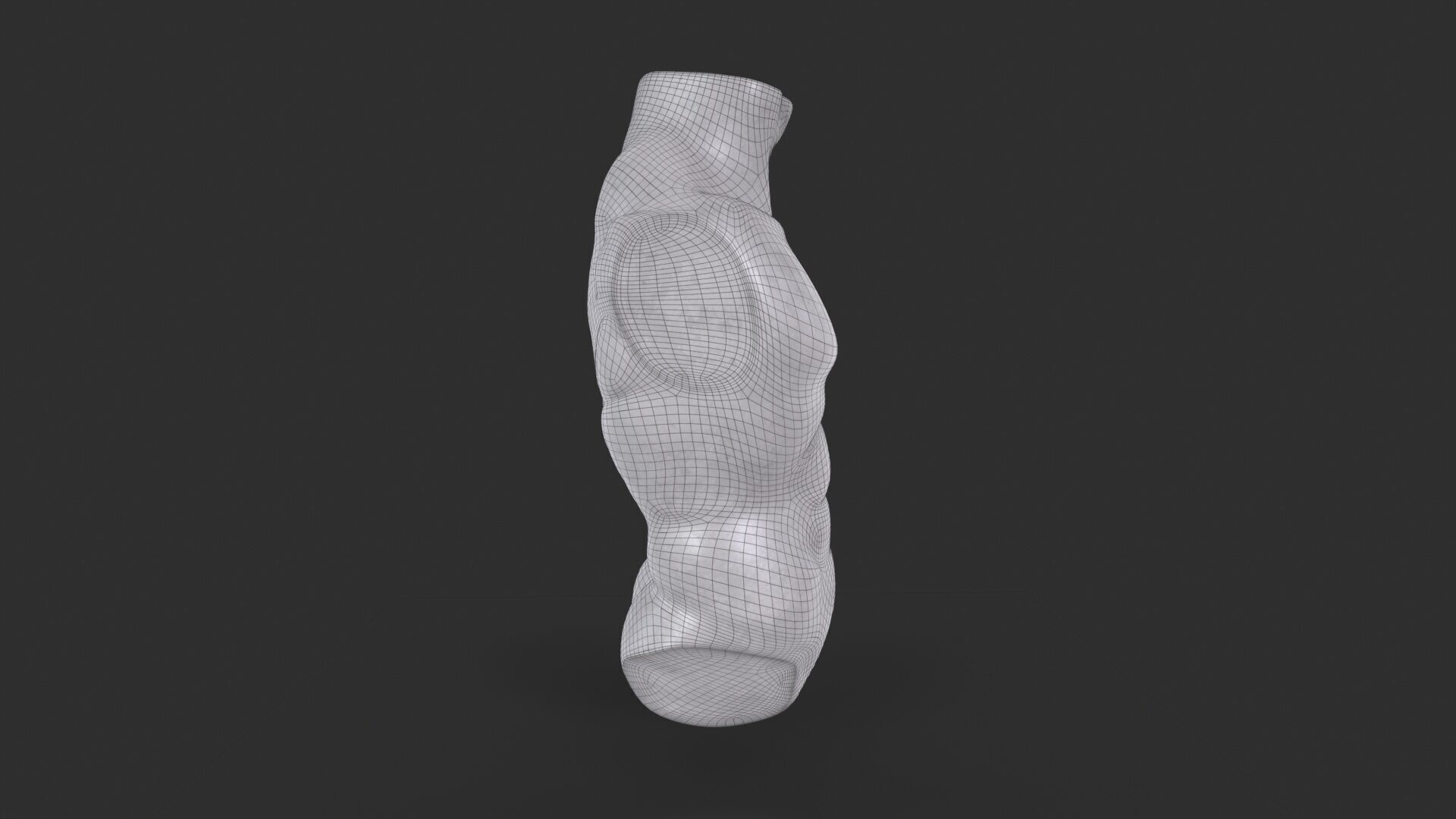 Male Torso Base Mesh Low-poly 3D model_11