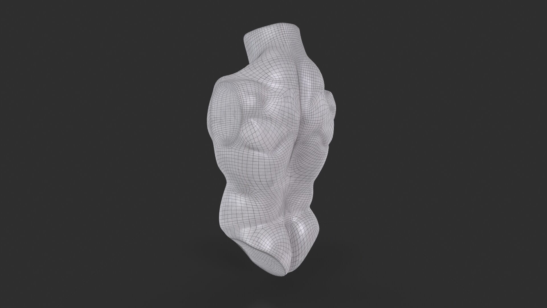 Male Torso Base Mesh Low-poly 3D model_14