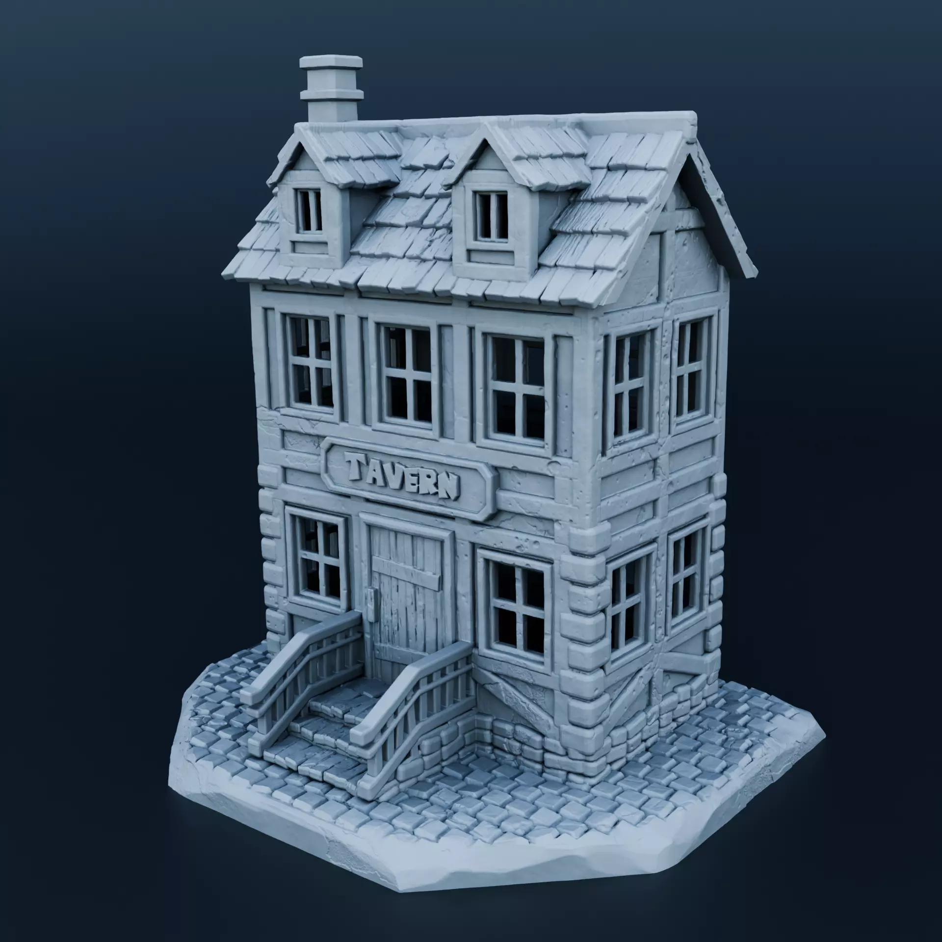 Medieval house 3D print model_0