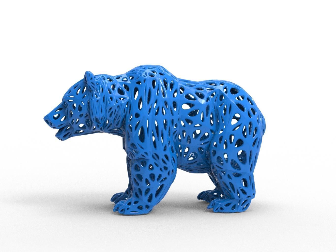 Bear Voronoi Style 3D print model_3