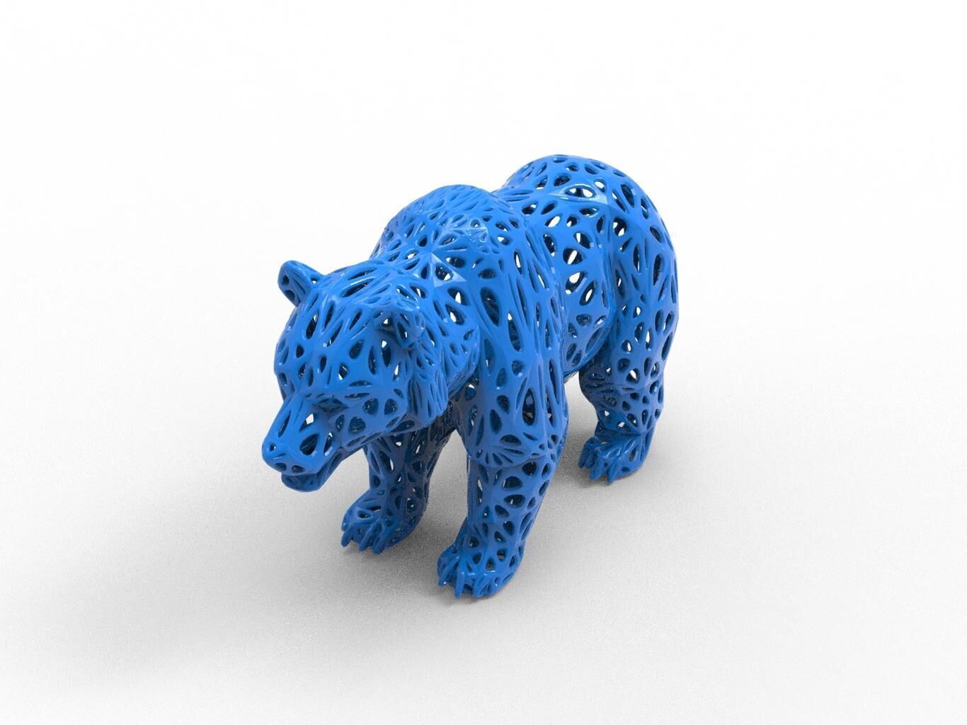 Bear Voronoi Style 3D print model_2