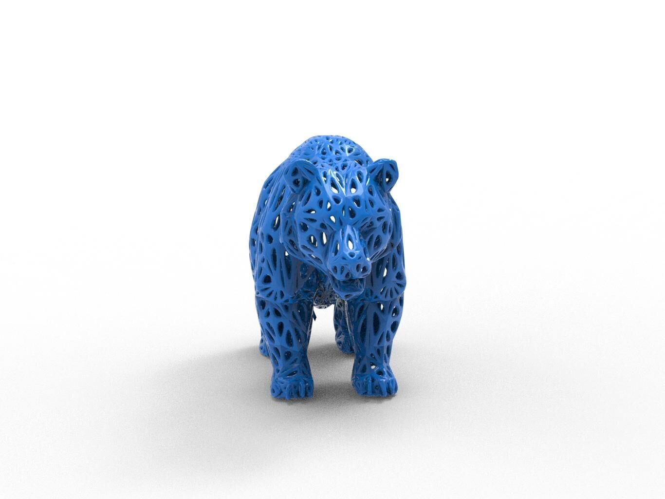 Bear Voronoi Style 3D print model_4