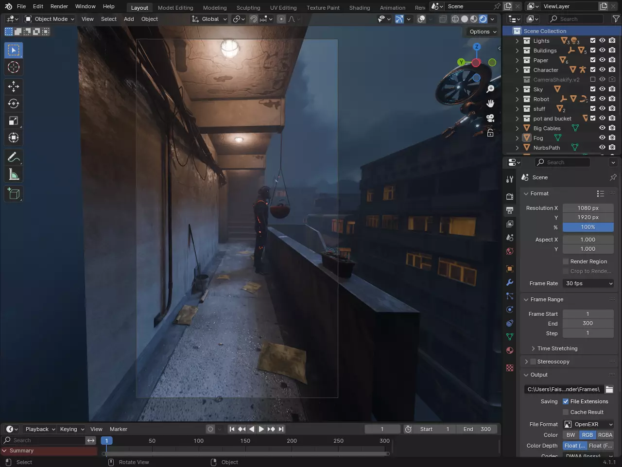 Cinematic Sci Fi Walkway Environment Blender Scene 3D model_5