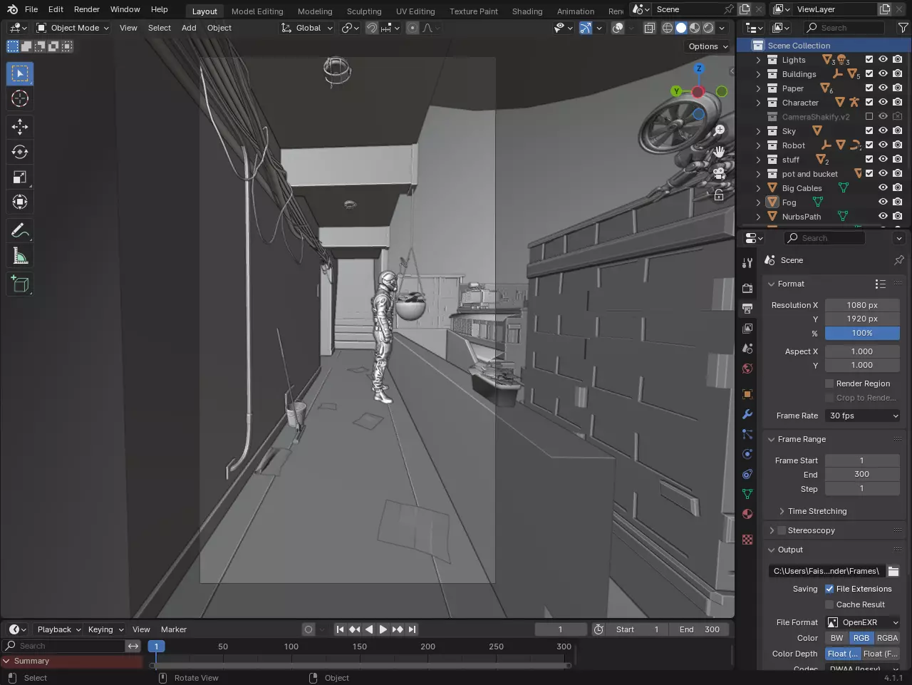 Cinematic Sci Fi Walkway Environment Blender Scene 3D model_6
