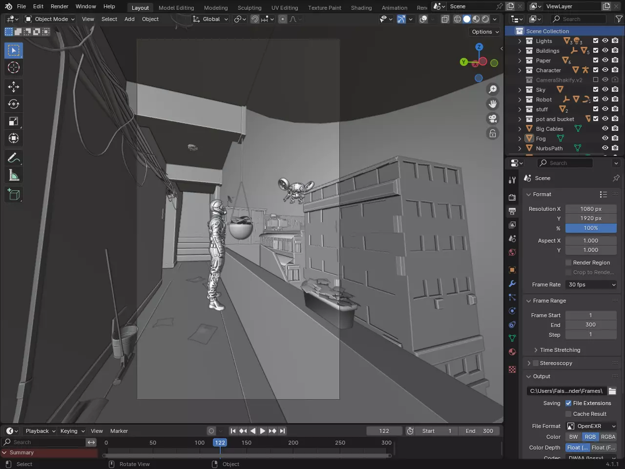 Cinematic Sci Fi Walkway Environment Blender Scene 3D model_4