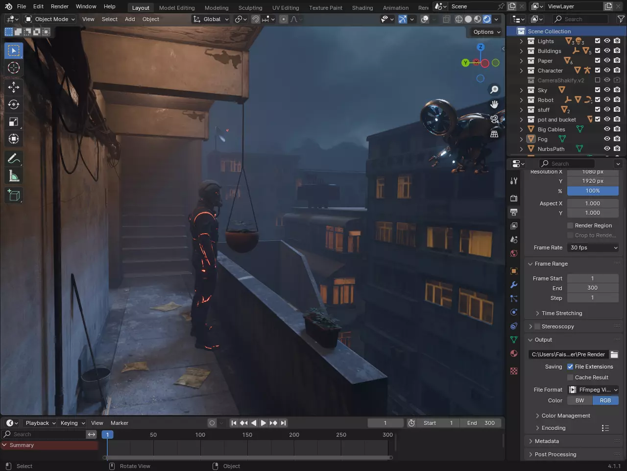 Cinematic Sci Fi Walkway Environment Blender Scene 3D model_3