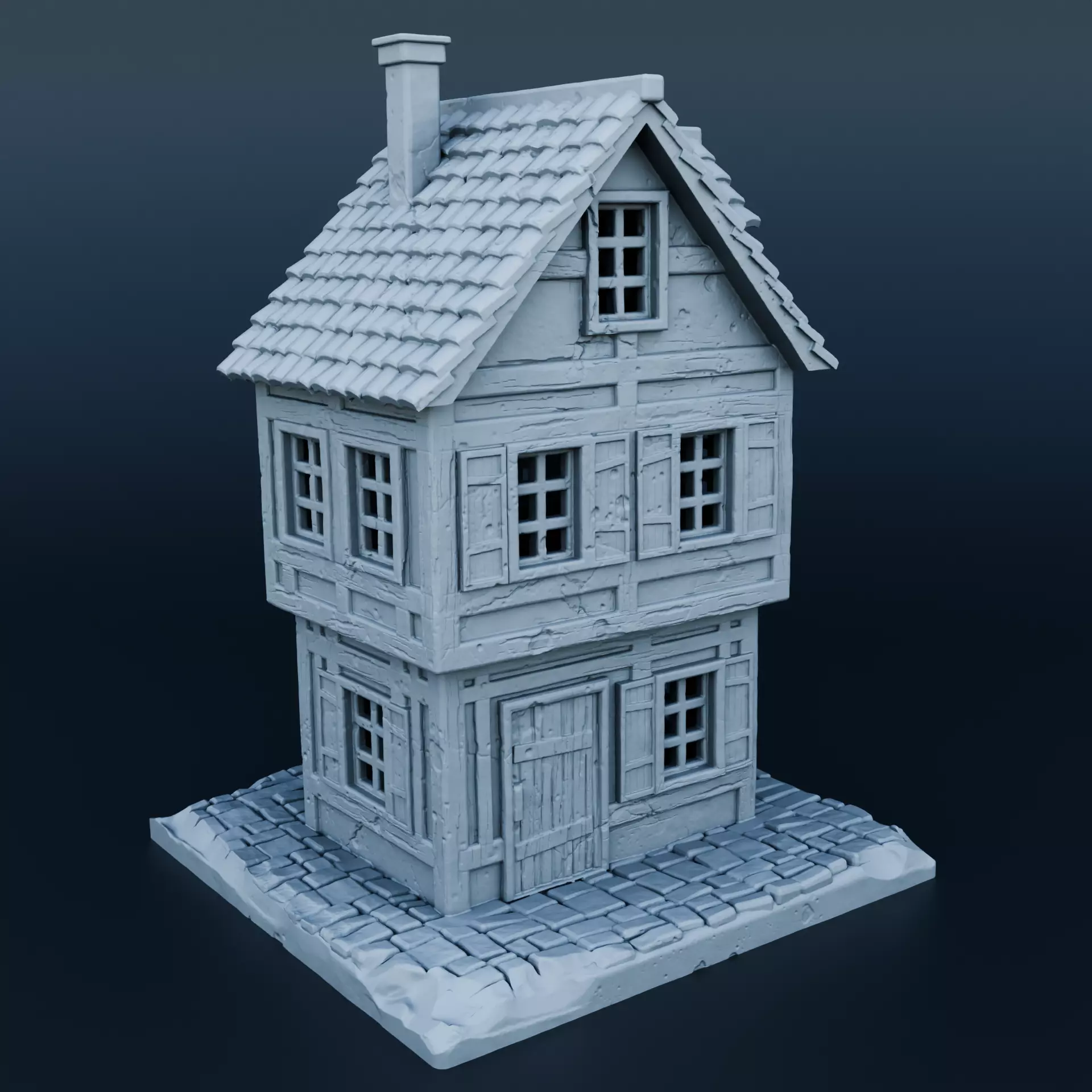 Medieval house 3D print model