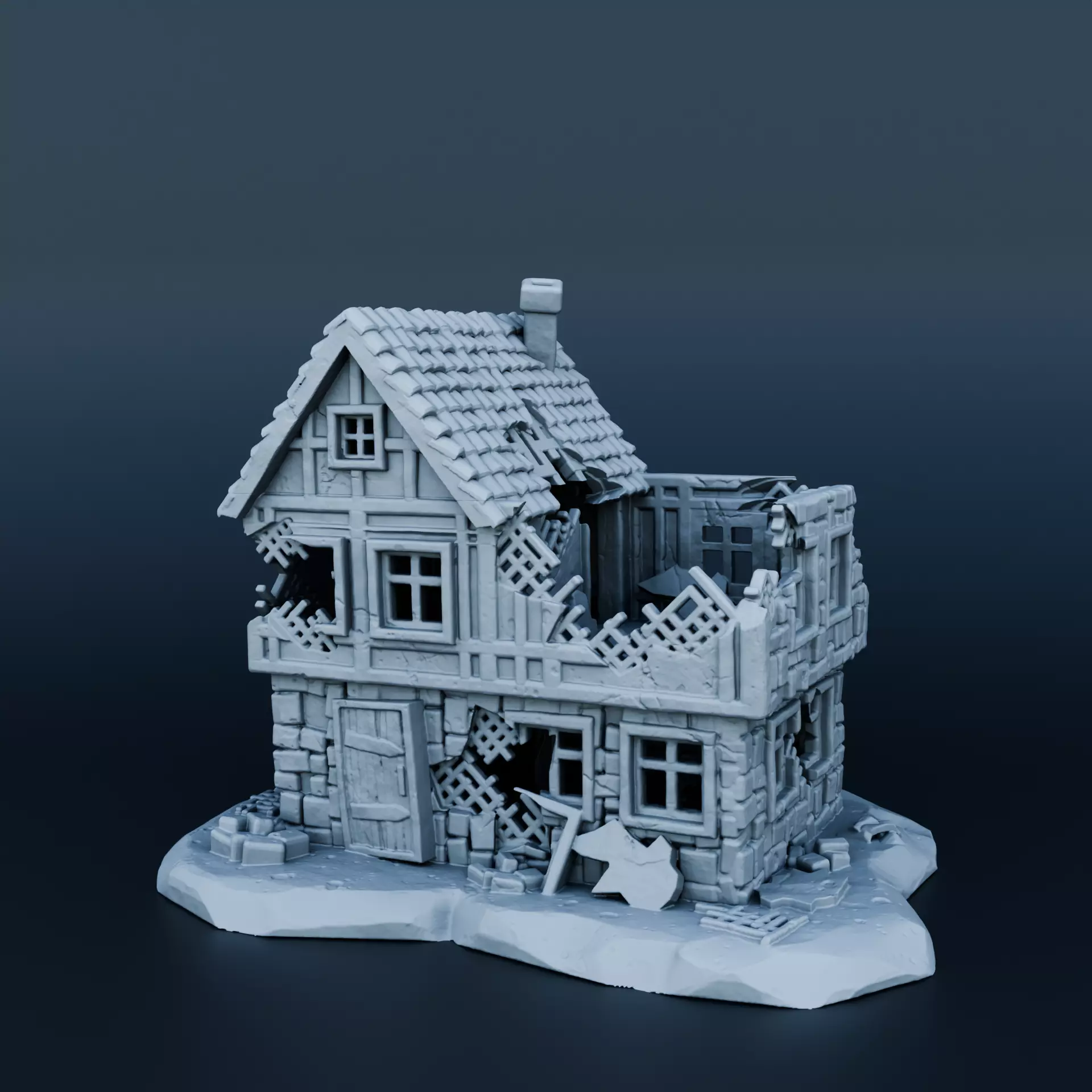 Medieval house 3D print model