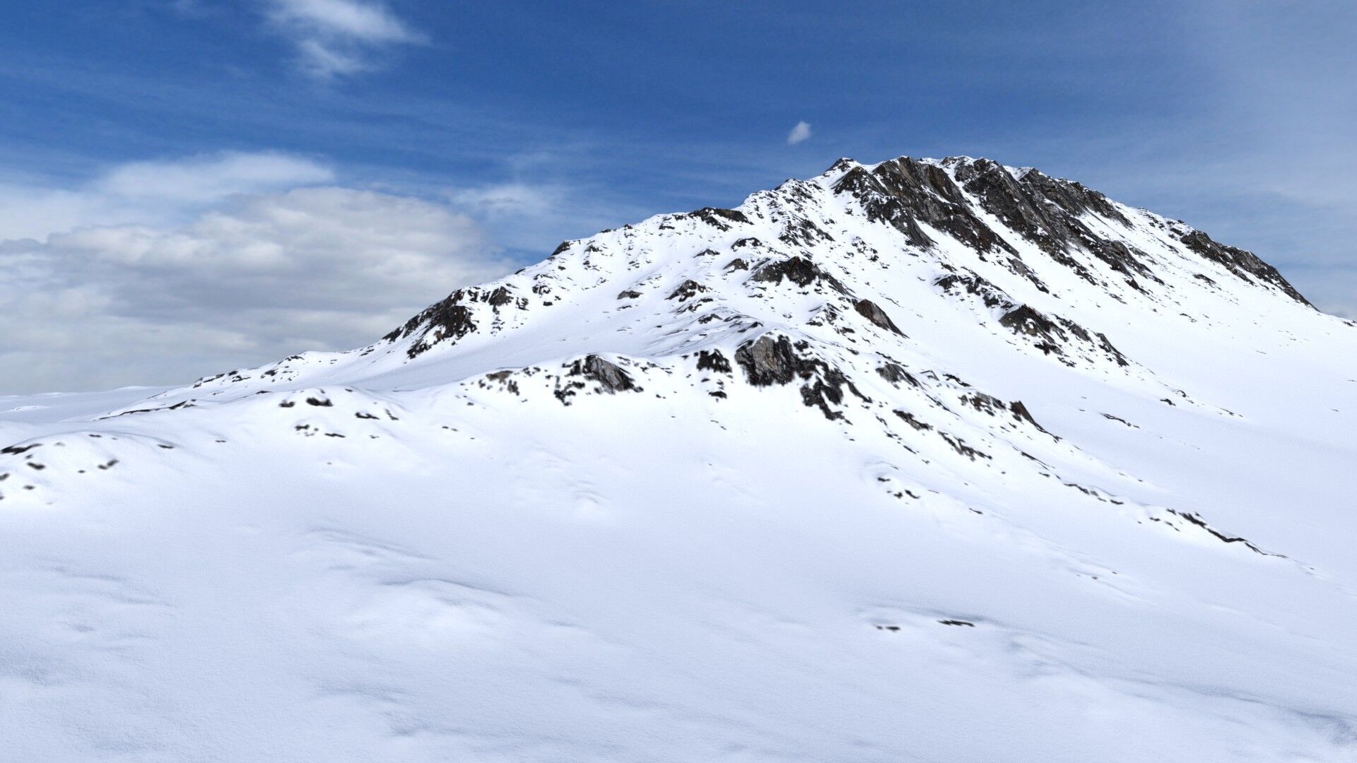 Snow Mountain 14 Low-poly 3D model_11