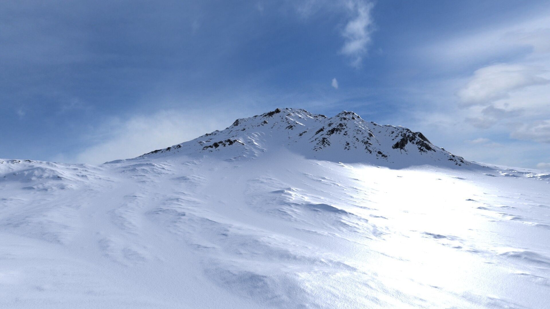 Snow Mountain 14 Low-poly 3D model_5