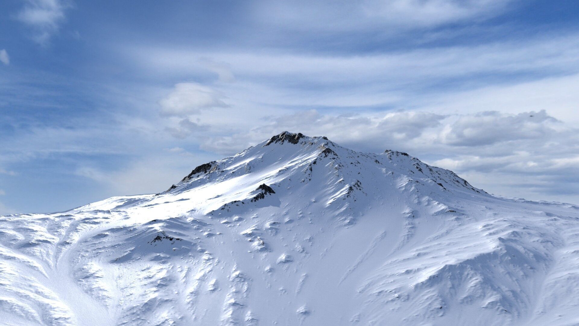 Snow Mountain 14 Low-poly 3D model_3
