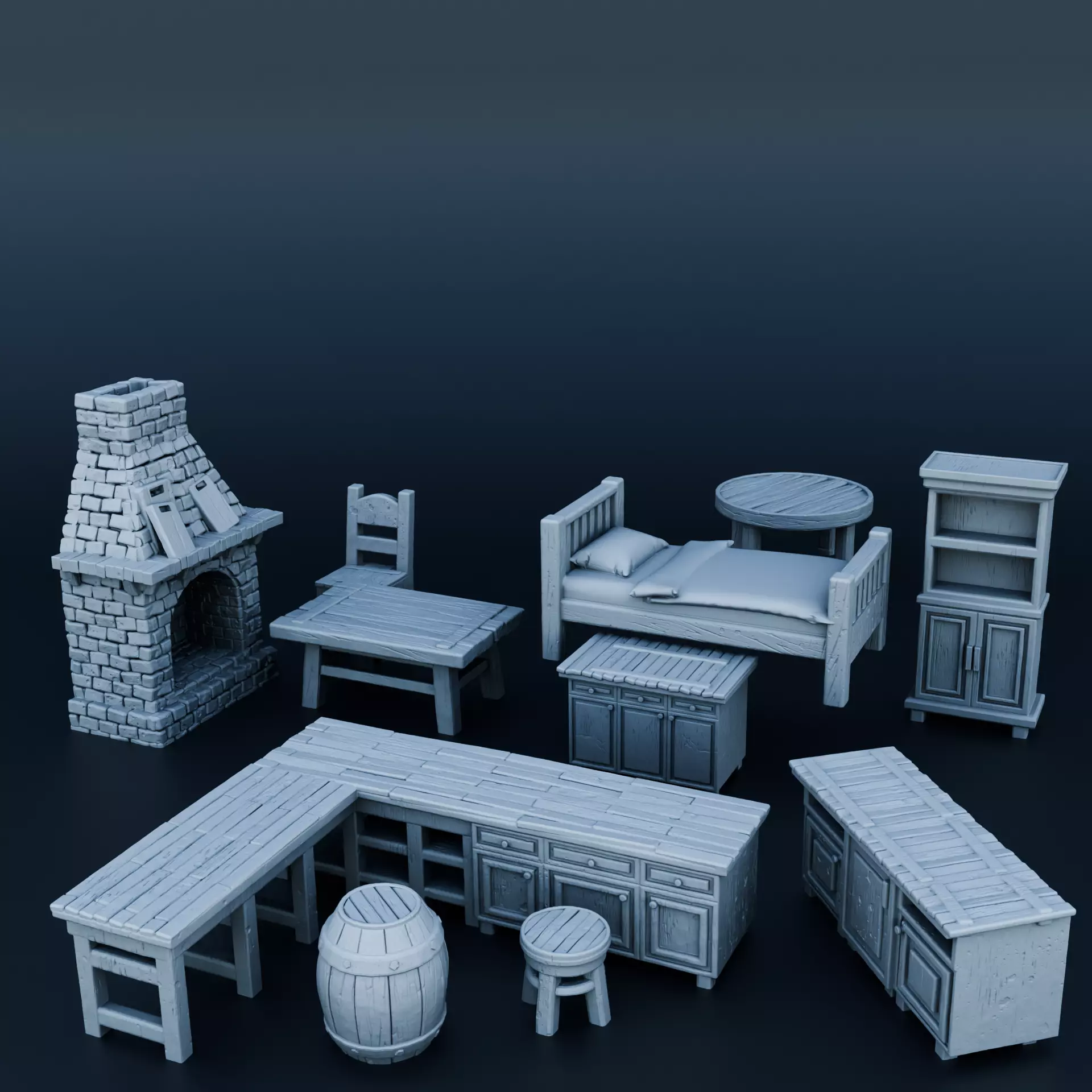 Medieval props 3D print model_0