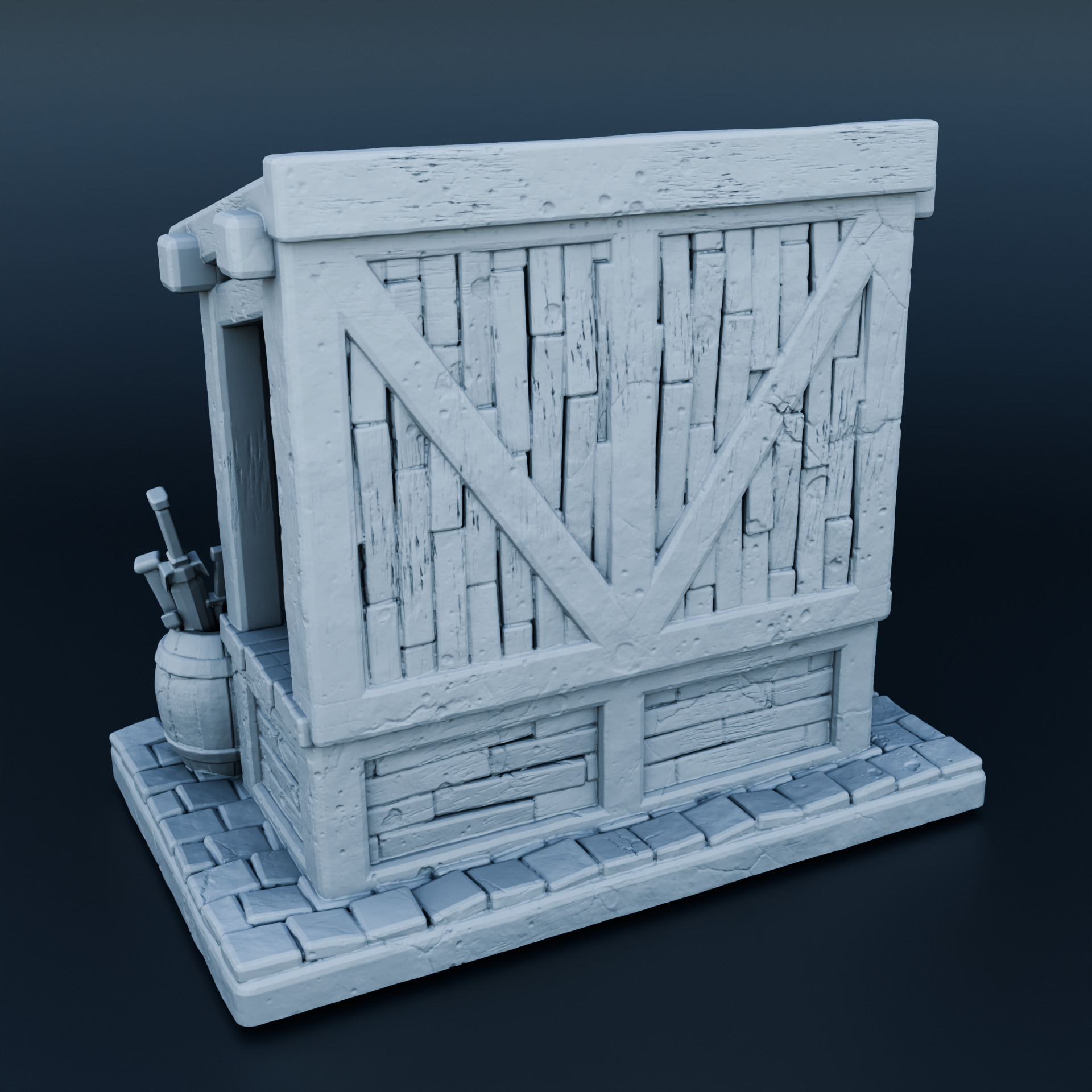Medieval shop 3D print model_3
