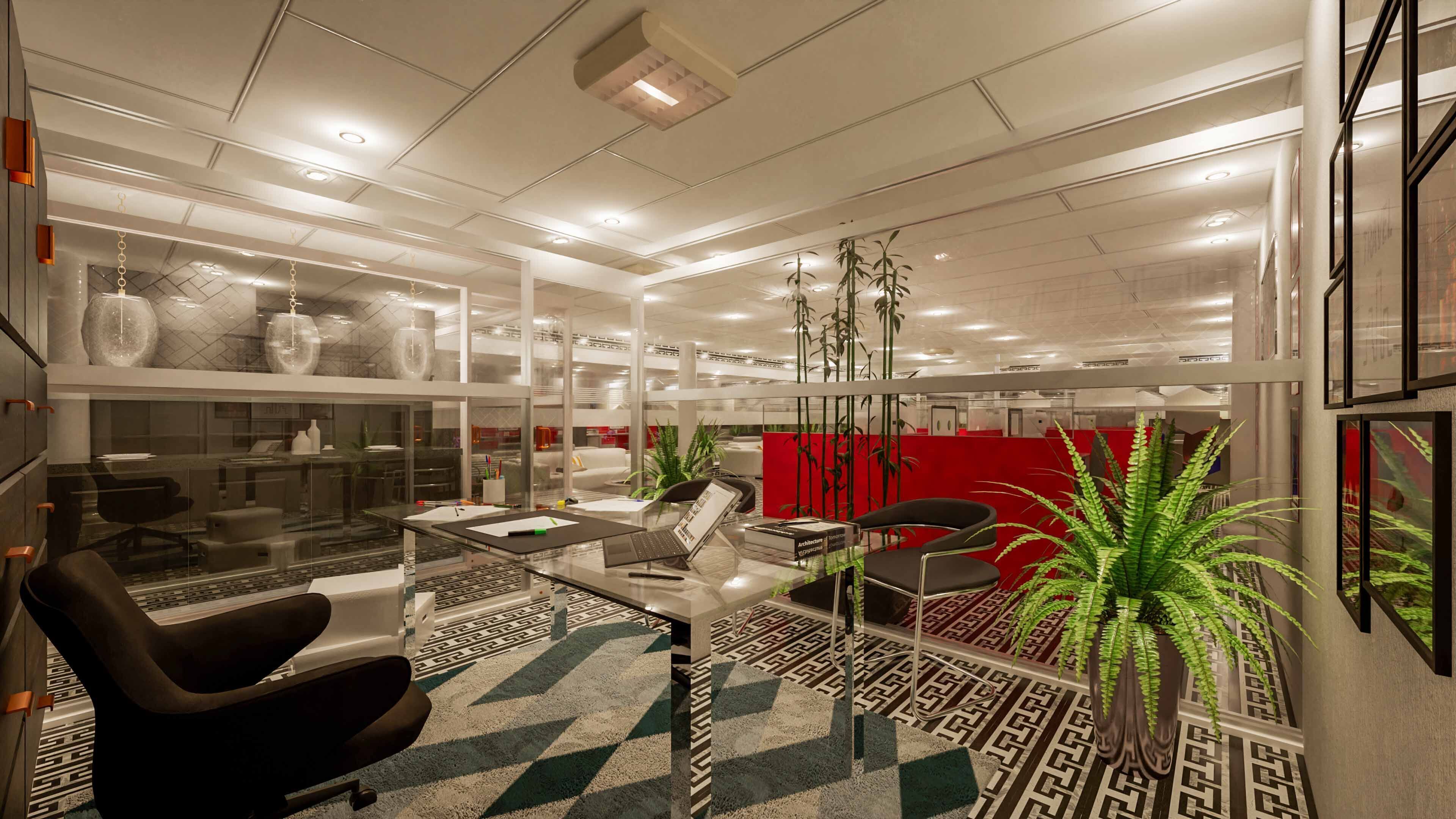 Office Interiors Low-poly 3D model_5