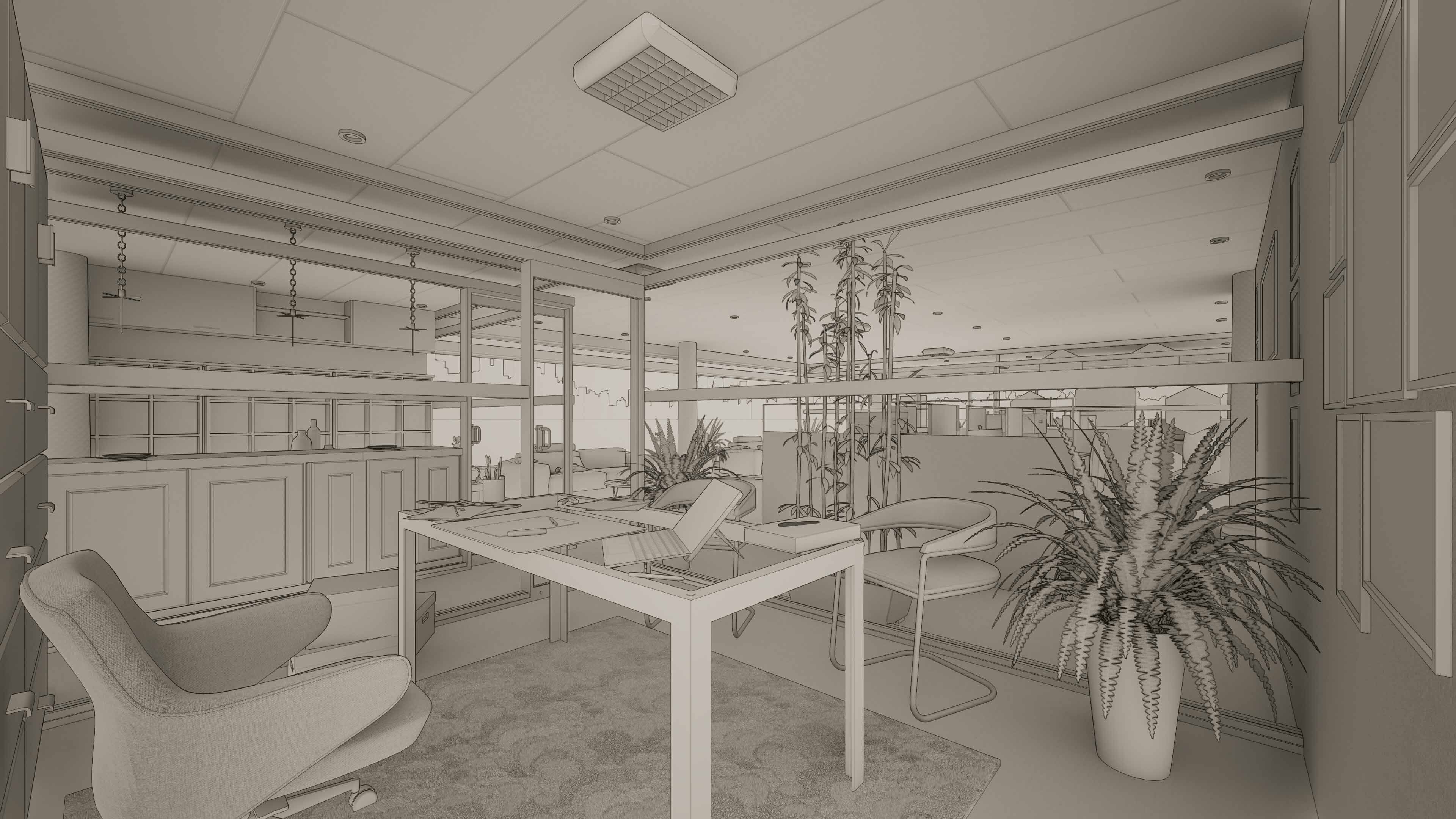 Office Interiors Low-poly 3D model_21