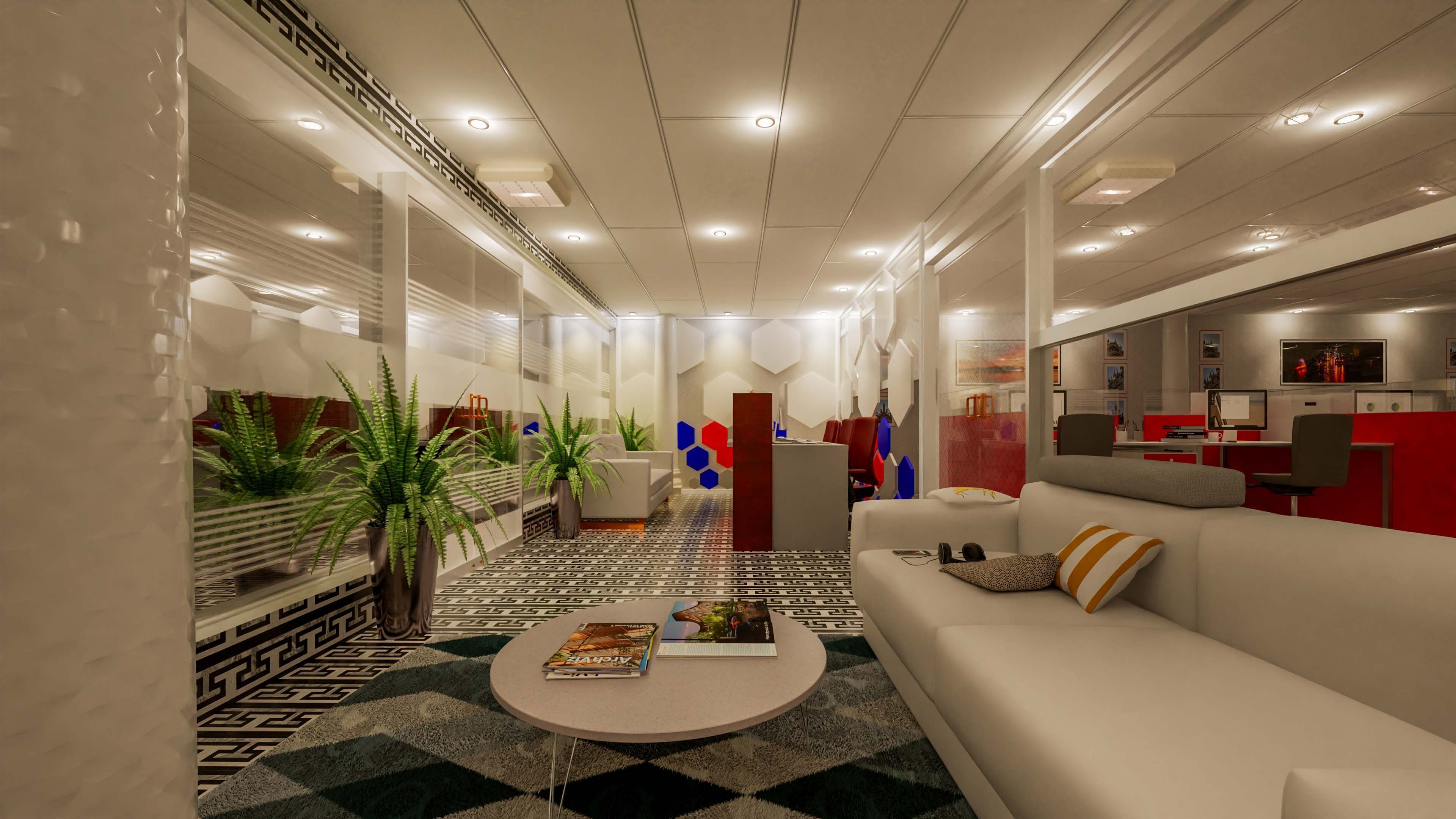 Office Interiors Low-poly 3D model_1