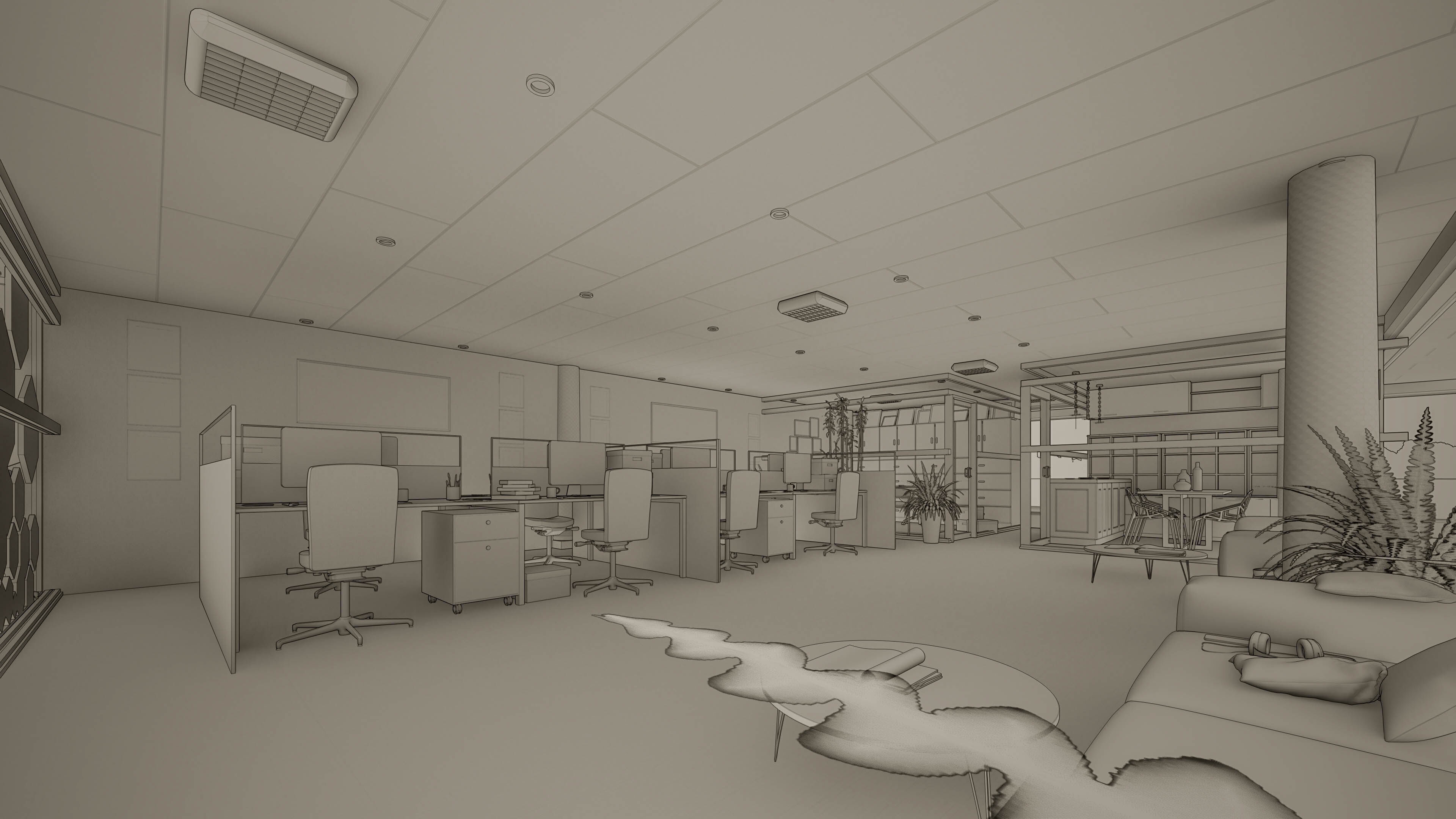 Office Interiors Low-poly 3D model_19