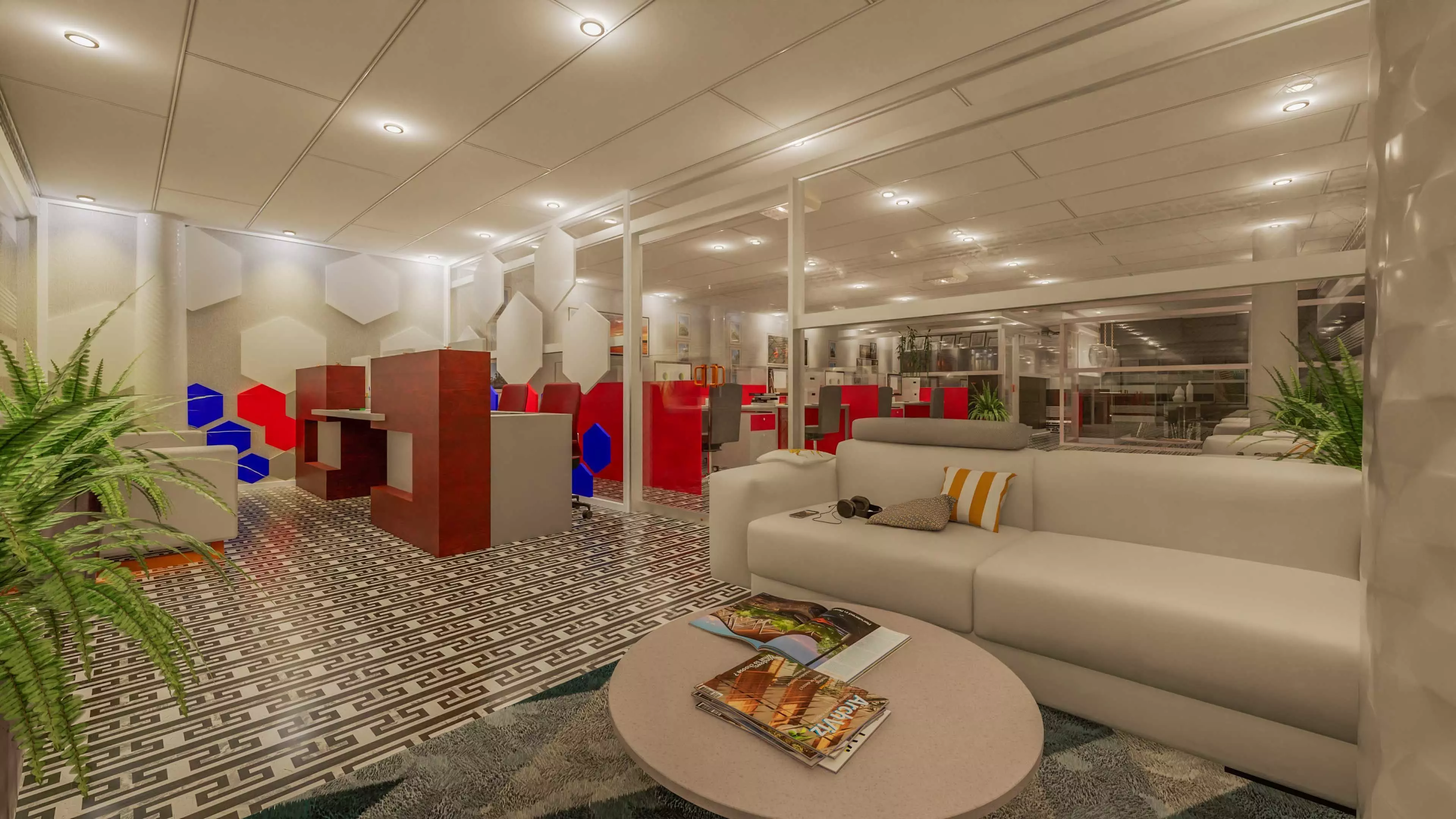 Office Interiors Low-poly 3D model_0