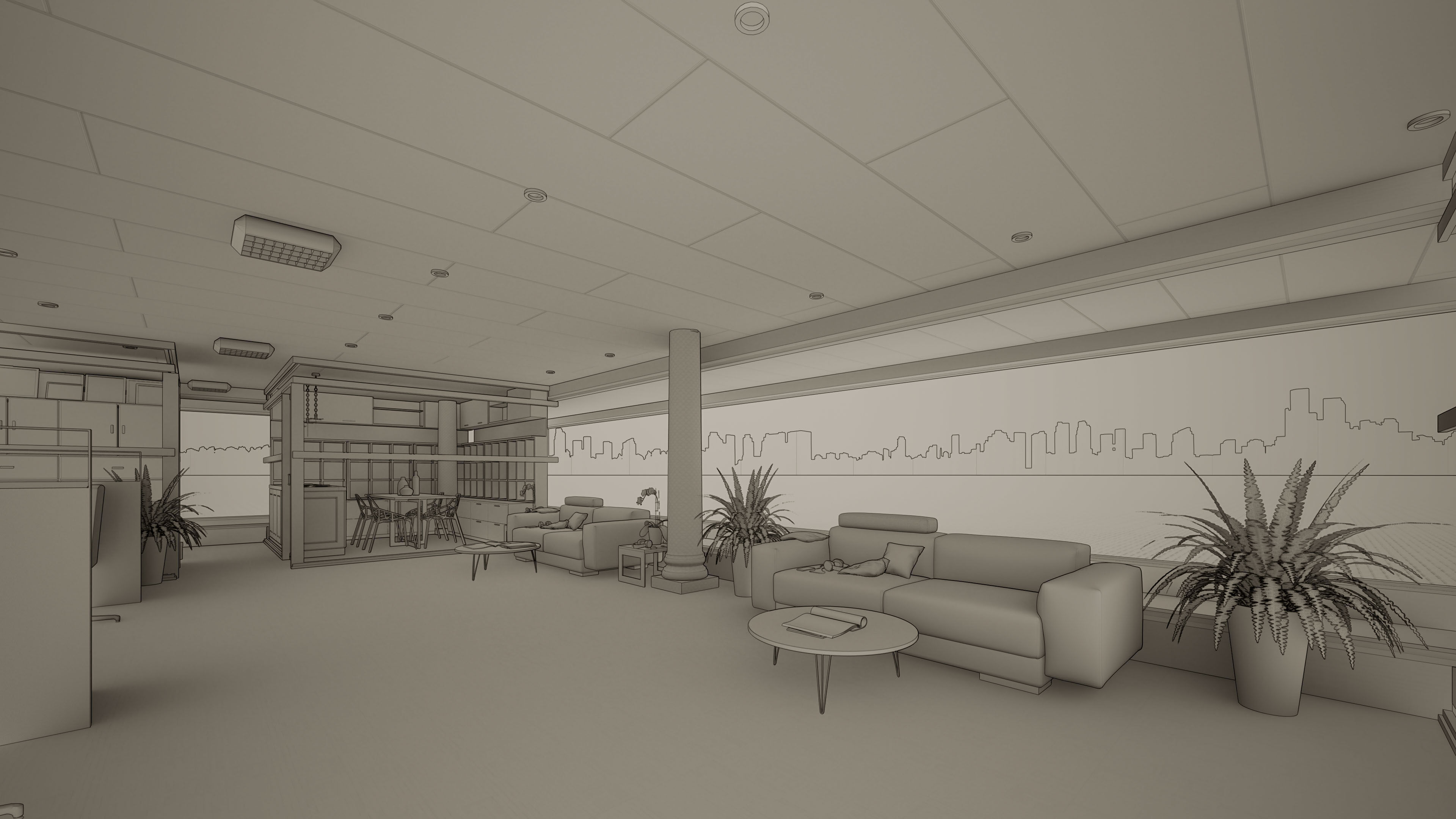 Office Interiors Low-poly 3D model_18