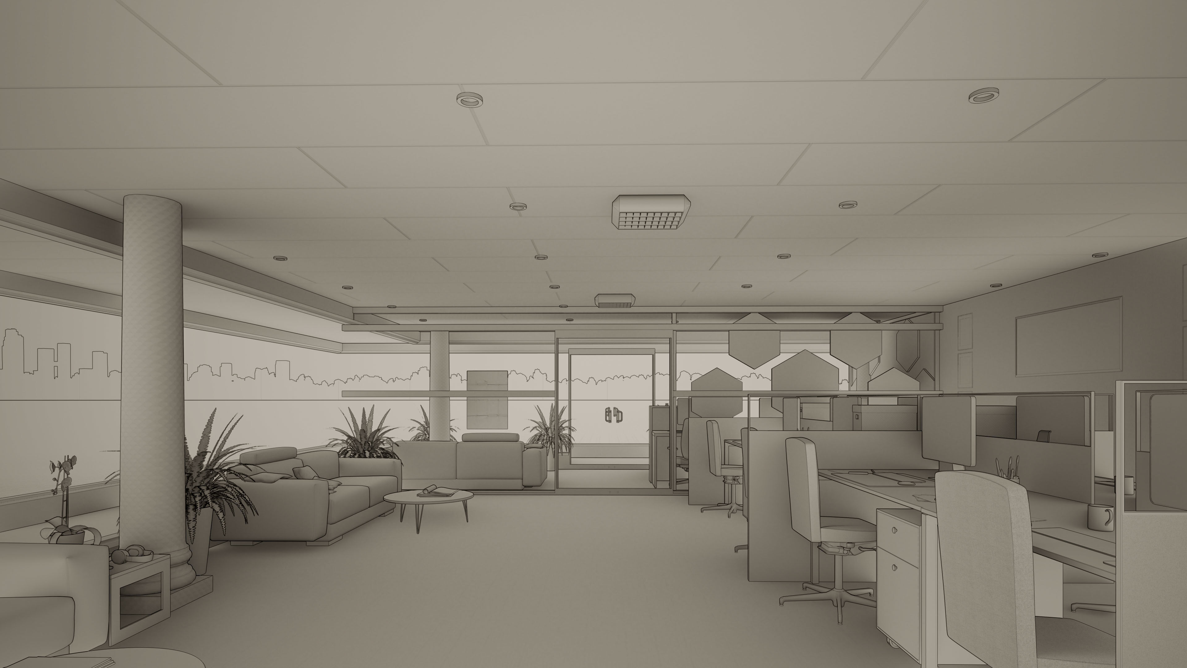 Office Interiors Low-poly 3D model_14