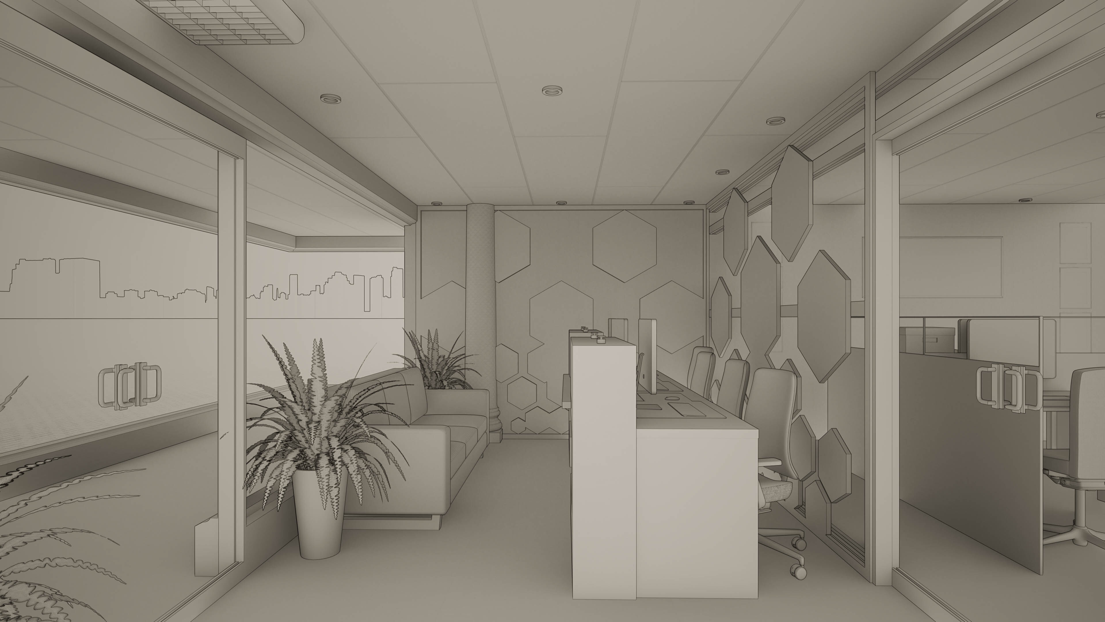 Office Interiors Low-poly 3D model_10