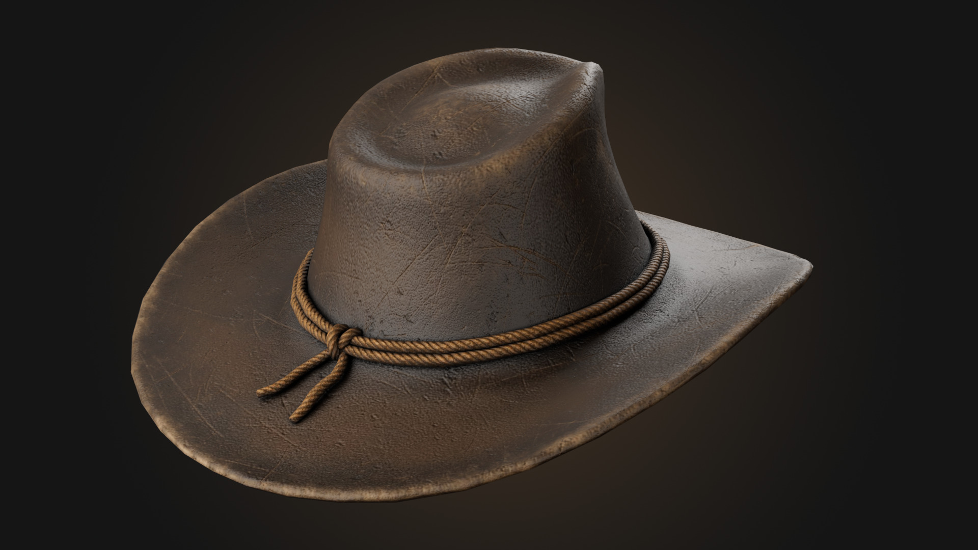 Cowboy hat Low-poly 3D model_10