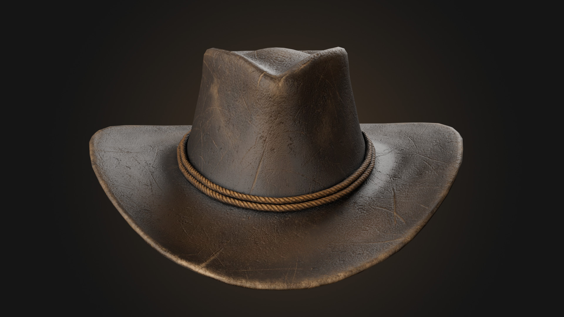 Cowboy hat Low-poly 3D model_9