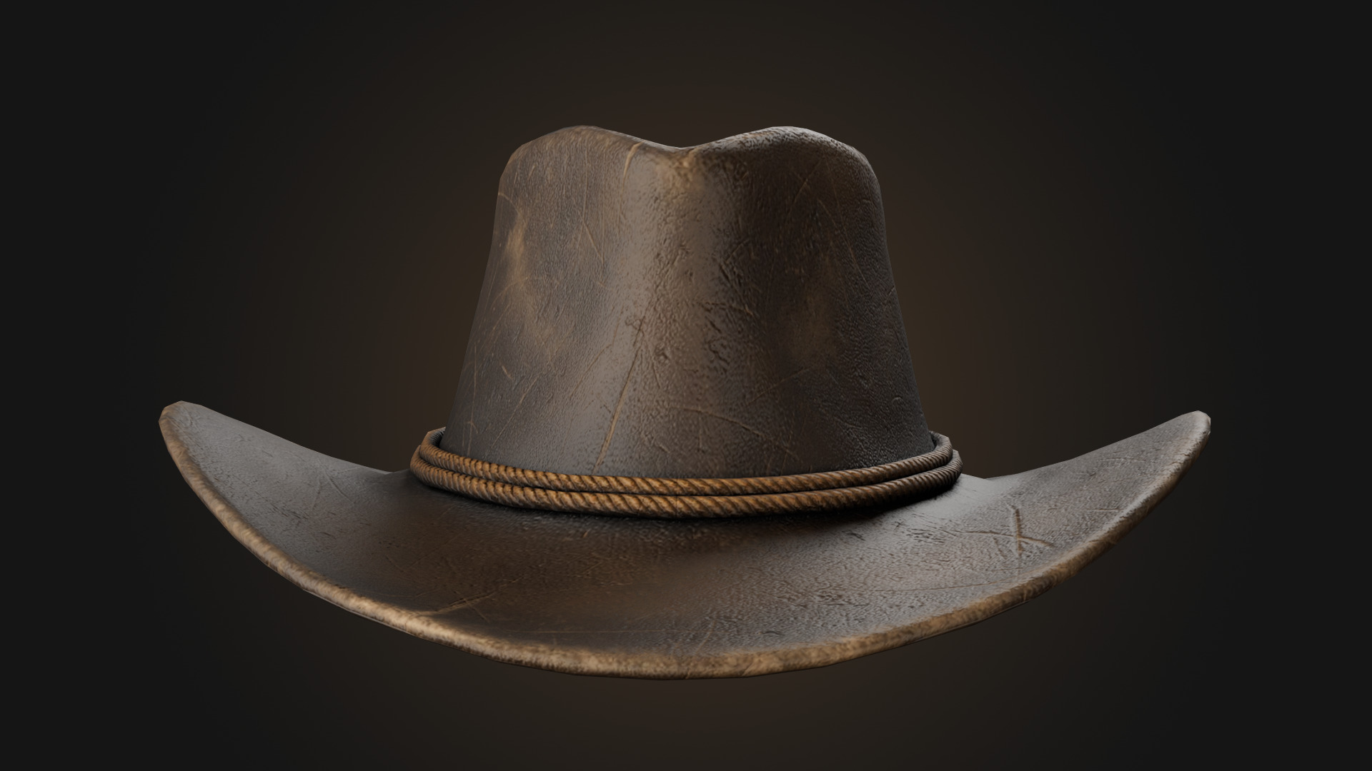 Cowboy hat Low-poly 3D model_12