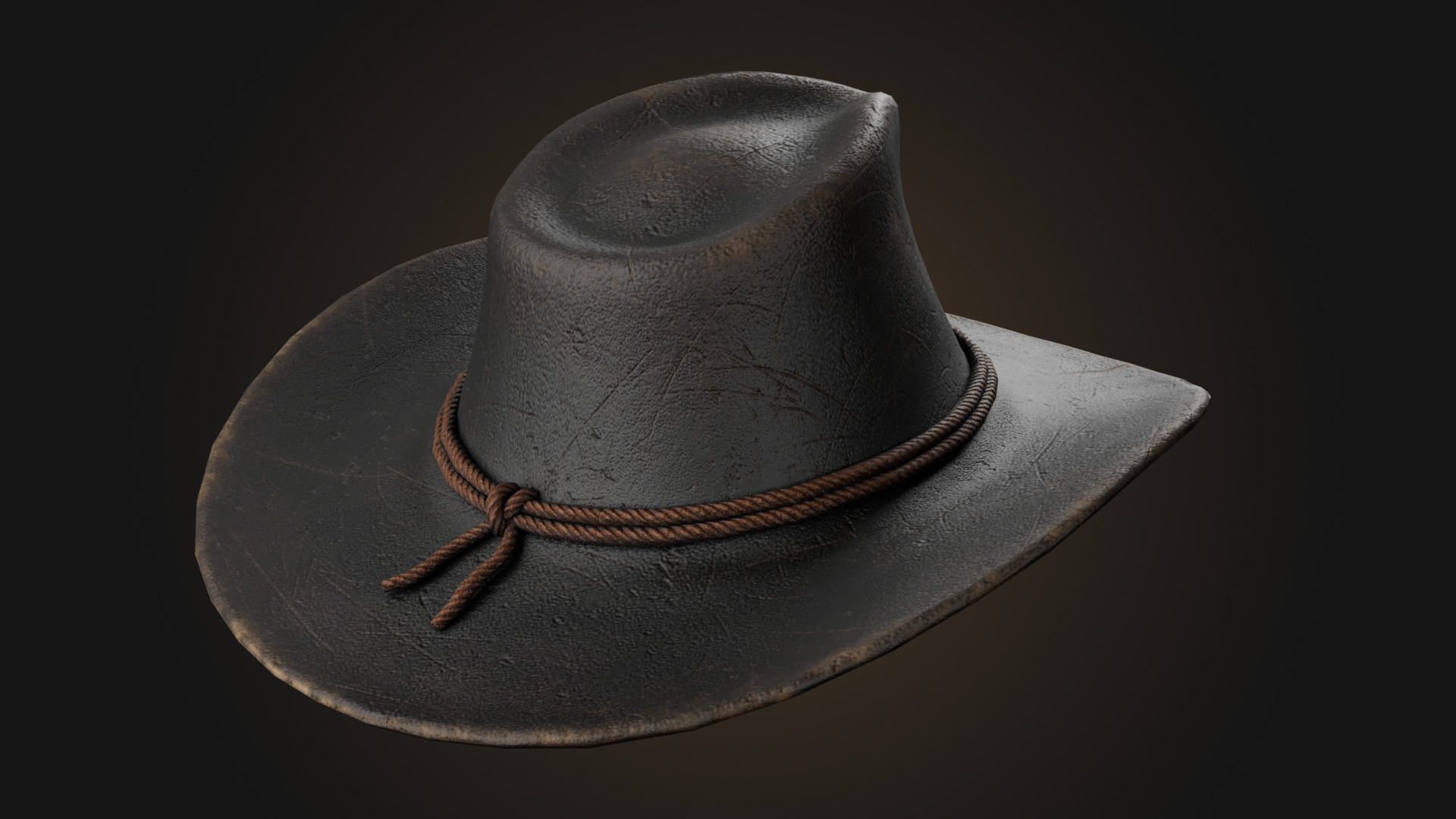 Cowboy hat Low-poly 3D model_4