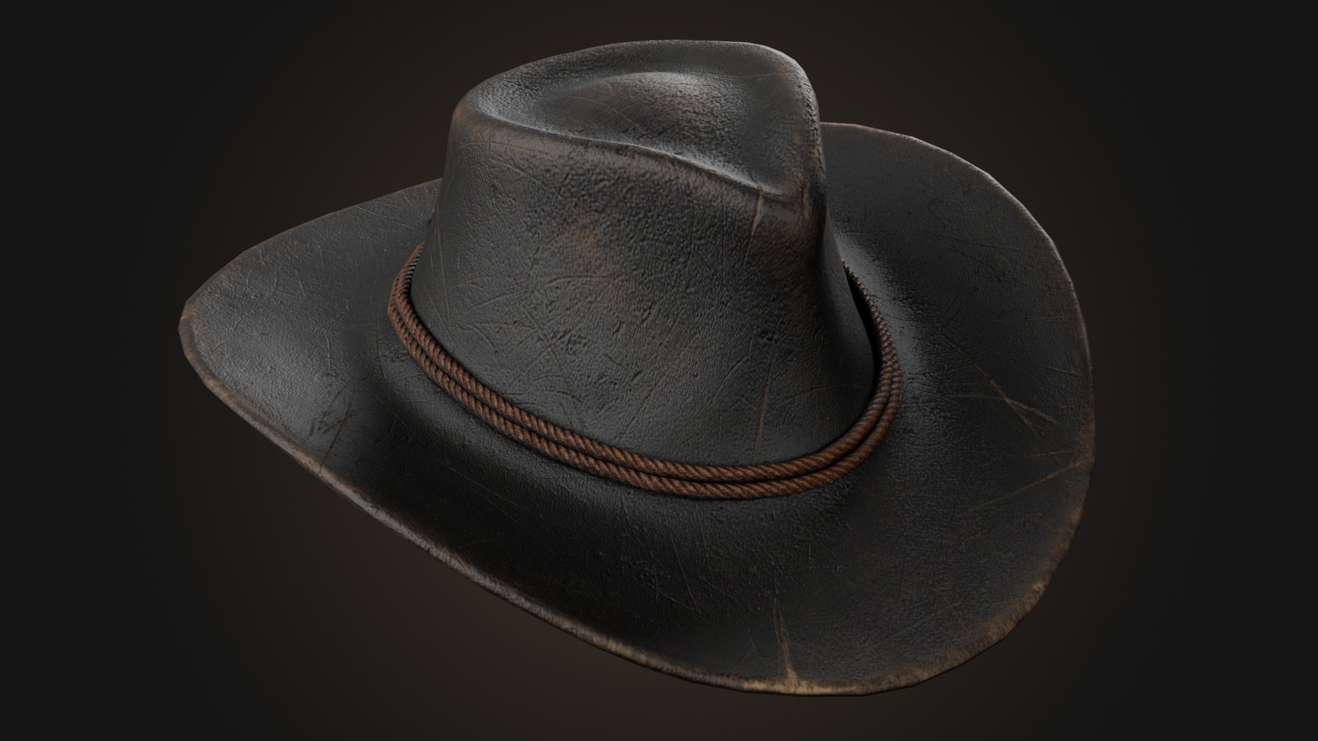 Cowboy hat Low-poly 3D model_2