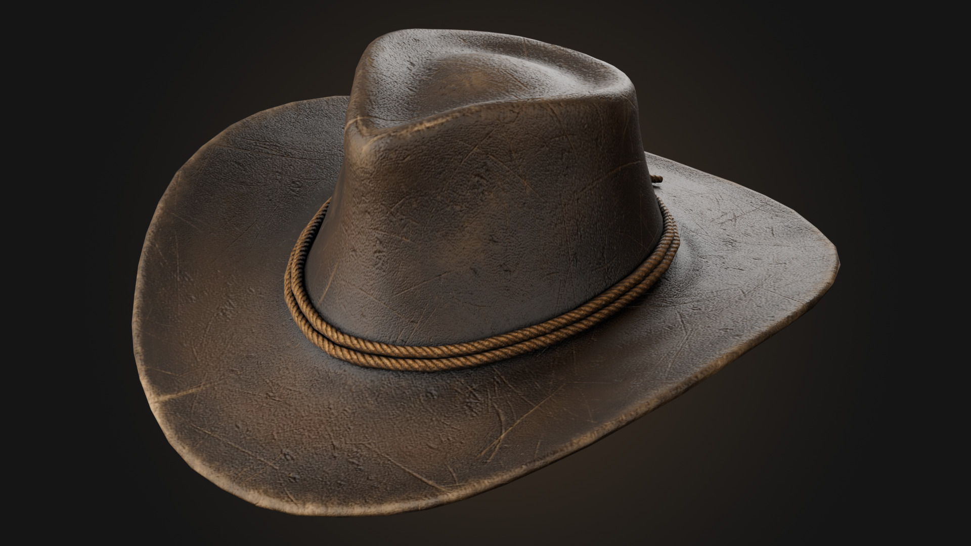 Cowboy hat Low-poly 3D model_7