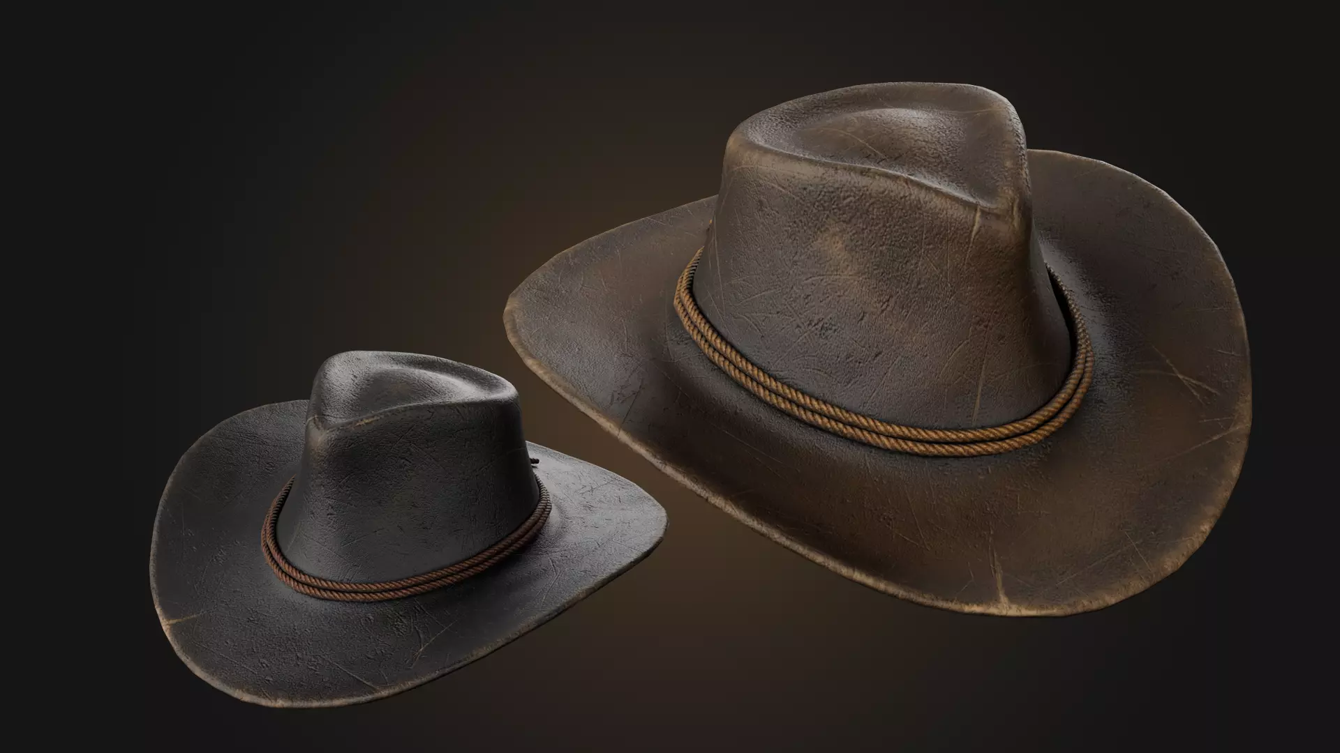 Cowboy hat Low-poly 3D model_0